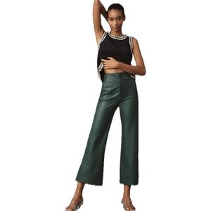 The Colette Cropped Wide Leg Pants by Maeve Faux Leather Edition Size 33 Tall